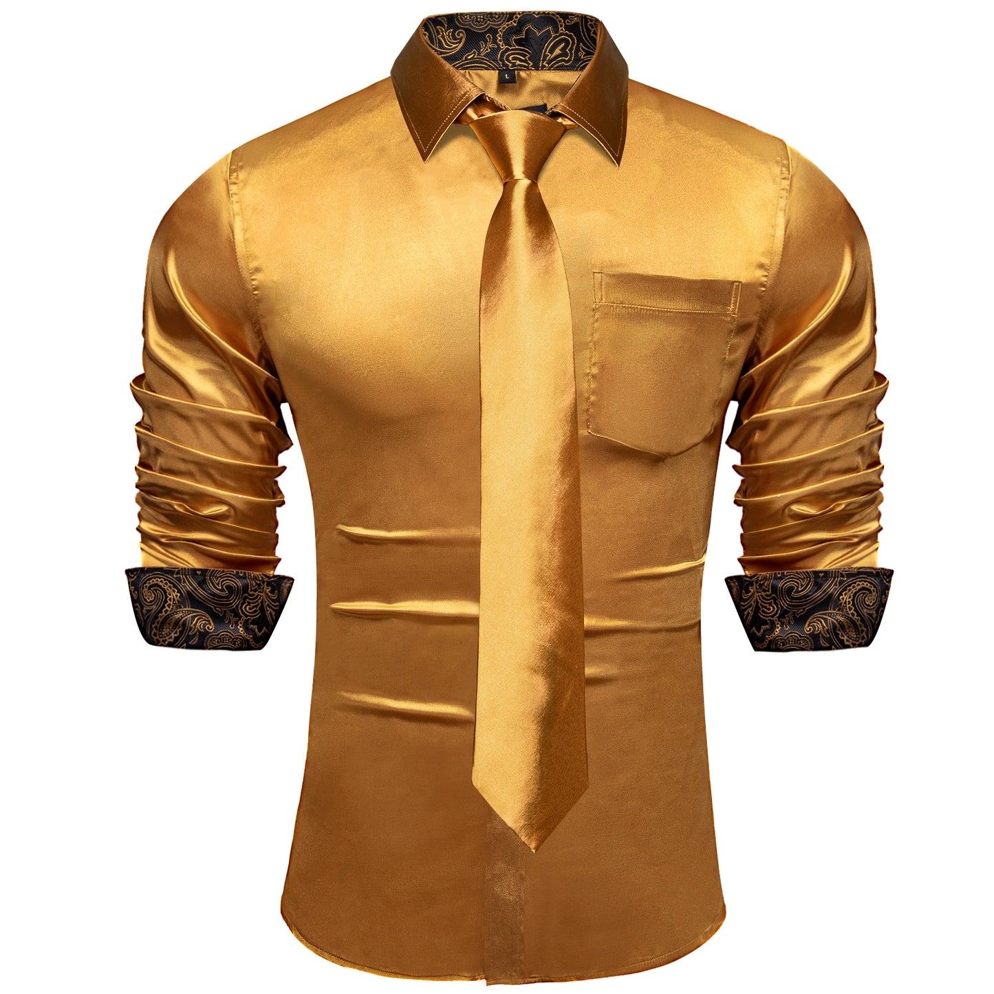 Long Sleeve Satin Dress Shirt