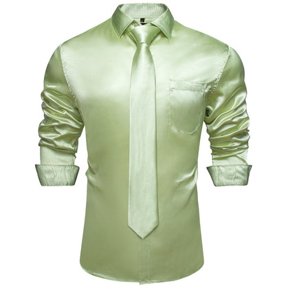 Long Sleeve Satin Dress Shirt