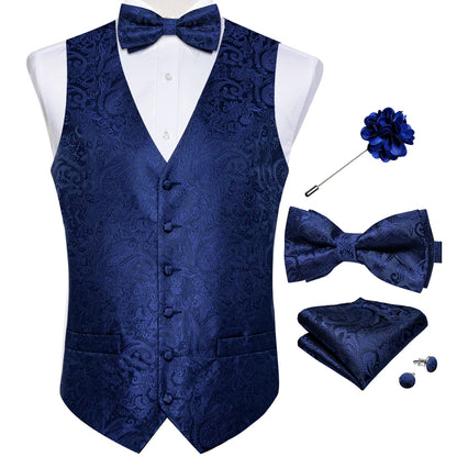 Royal Paisley Silk Vest Set