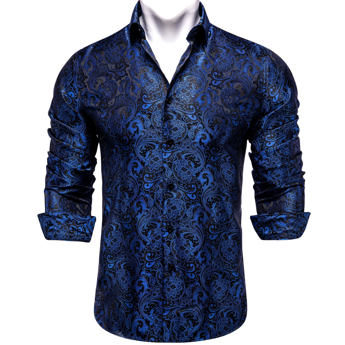 Mens Long Sleeve Paisley Dress Shirts