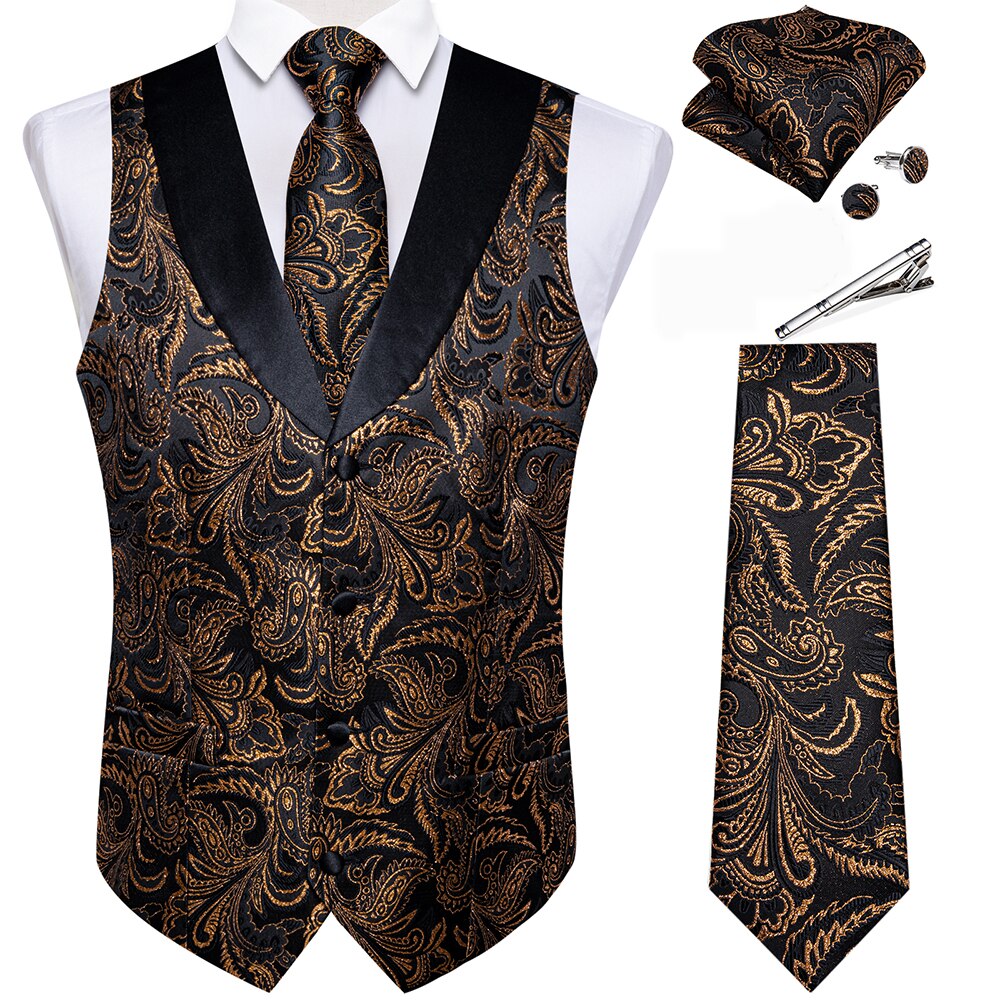 Gray Paisley Suit Vest Set