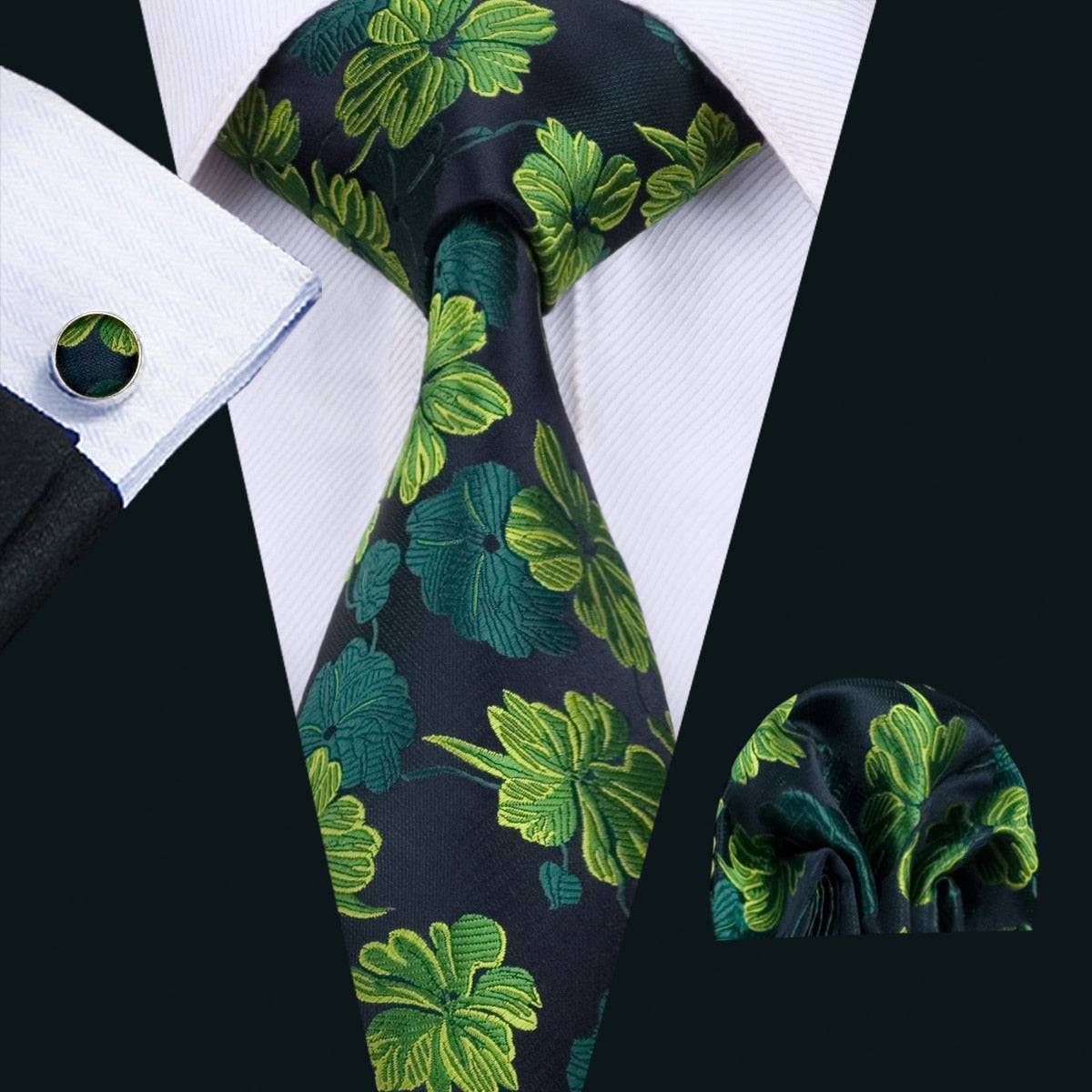 Floral Silk Tie Hanky Set