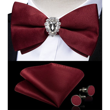 Pre-tied Bowtie Cufflinks Ring Set