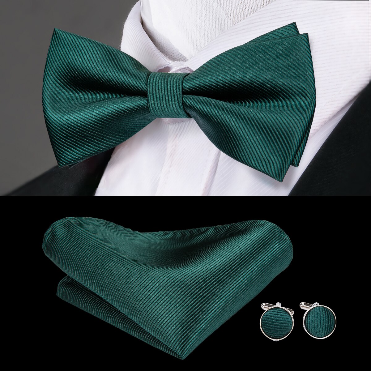 Solid Silk Pre-tied Bow Tie