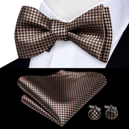 Jacquard Silk Mens Self Bow Tie