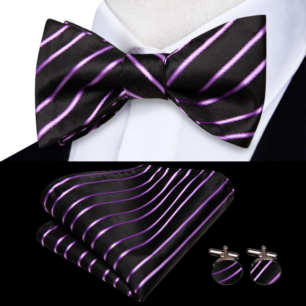 Jacquard Silk Mens Self Bow Tie