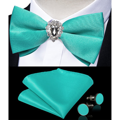 Pre-tied Bowtie Cufflinks Ring Set