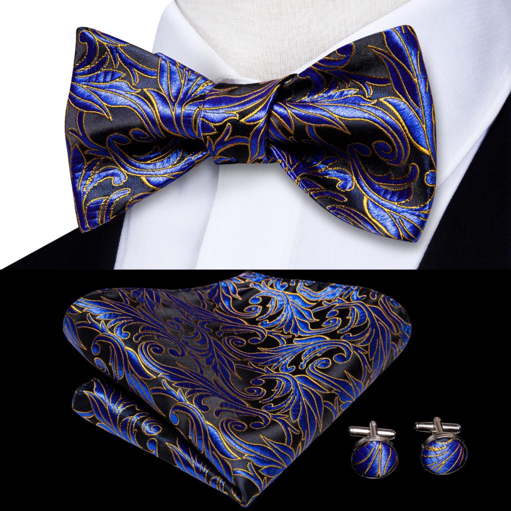 Jacquard Silk Mens Self Bow Tie