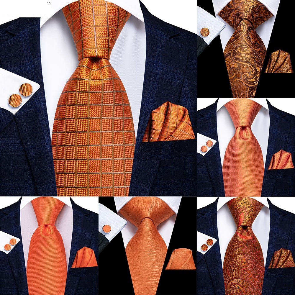 Orange Silk Elegent Tie