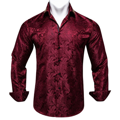 Long Sleeve Paisley Silk Shirts