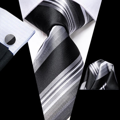 Striped Silk Business Tie Set