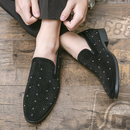 Black Rhinestone Loafers