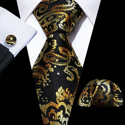 Floral Silk Tie Hanky Set