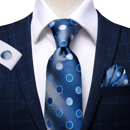 Royal Blue Dot Tie Set