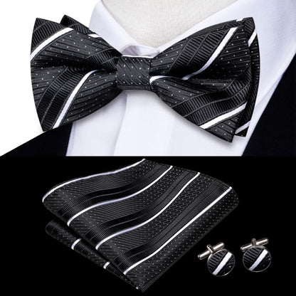 Solid Silk Pre-tied Bow Tie