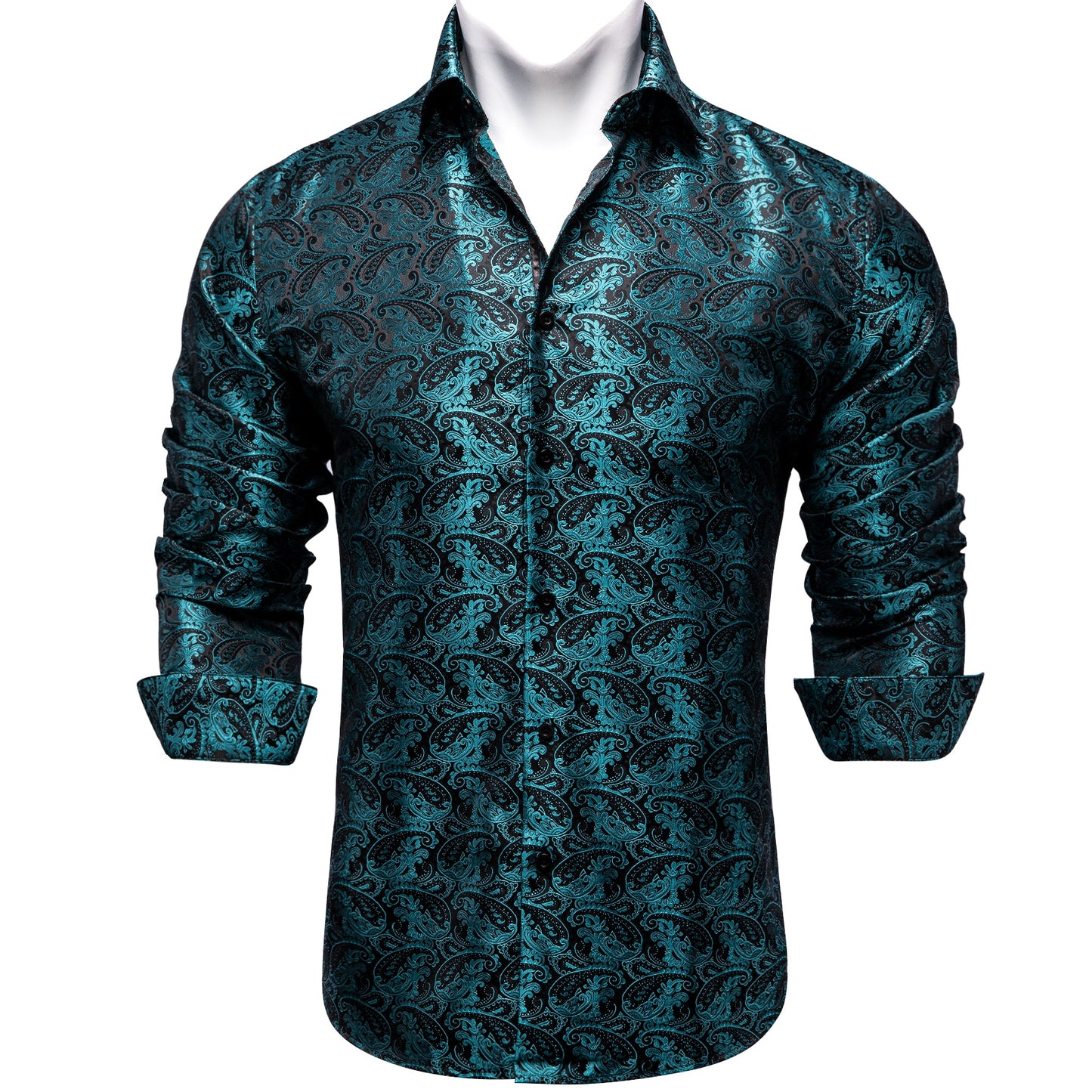 Long Sleeve Paisley Silk Shirts