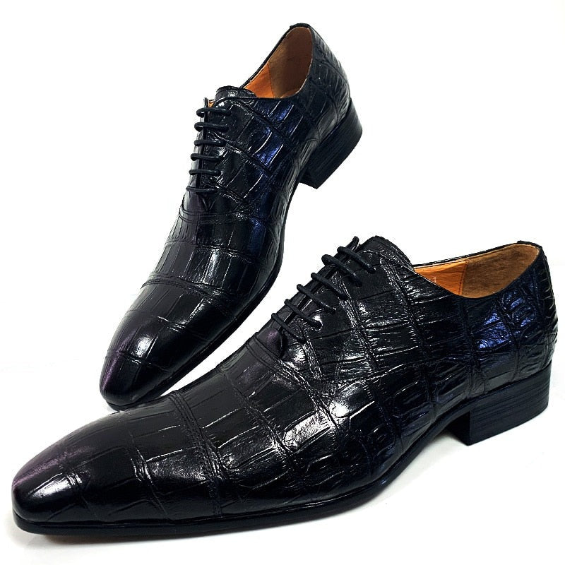 Crocodile Pattern Men Shoes