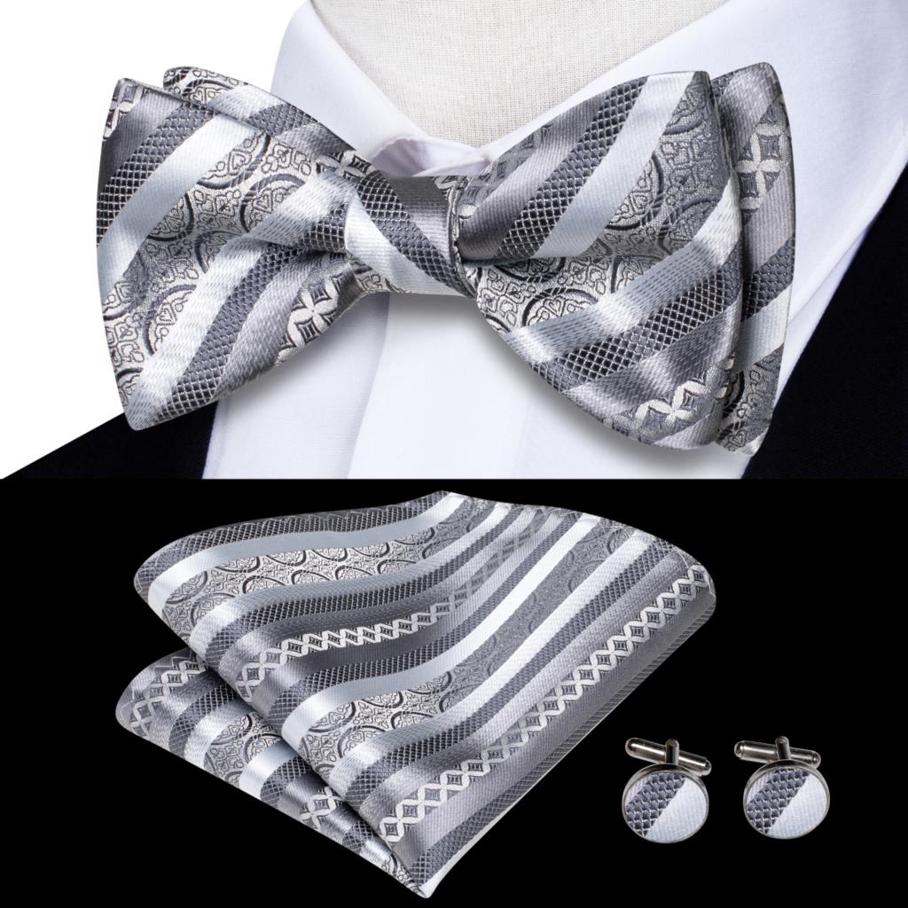 Jacquard Silk Mens Self Bow Tie