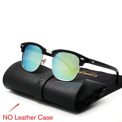 Semi Rimless Retro Sunglasses