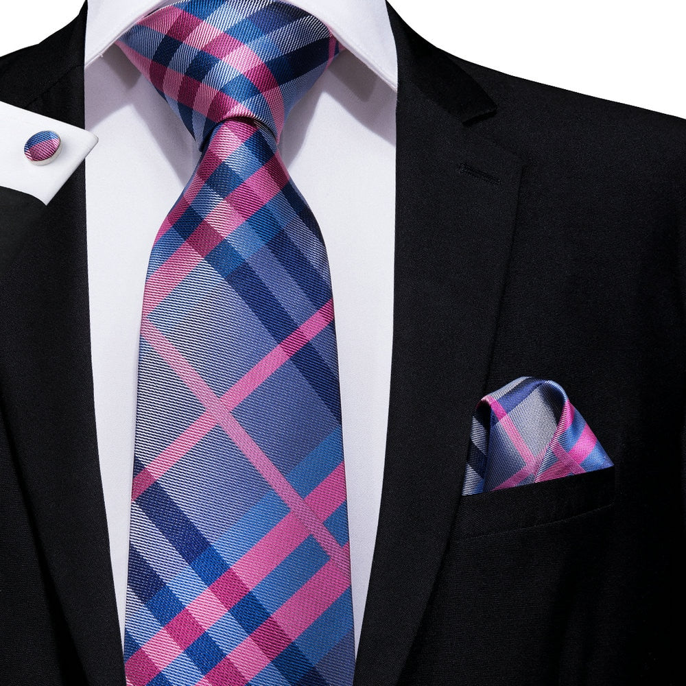 Plaid Silk Tie Set