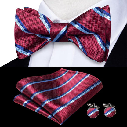 Jacquard Silk Mens Self Bow Tie