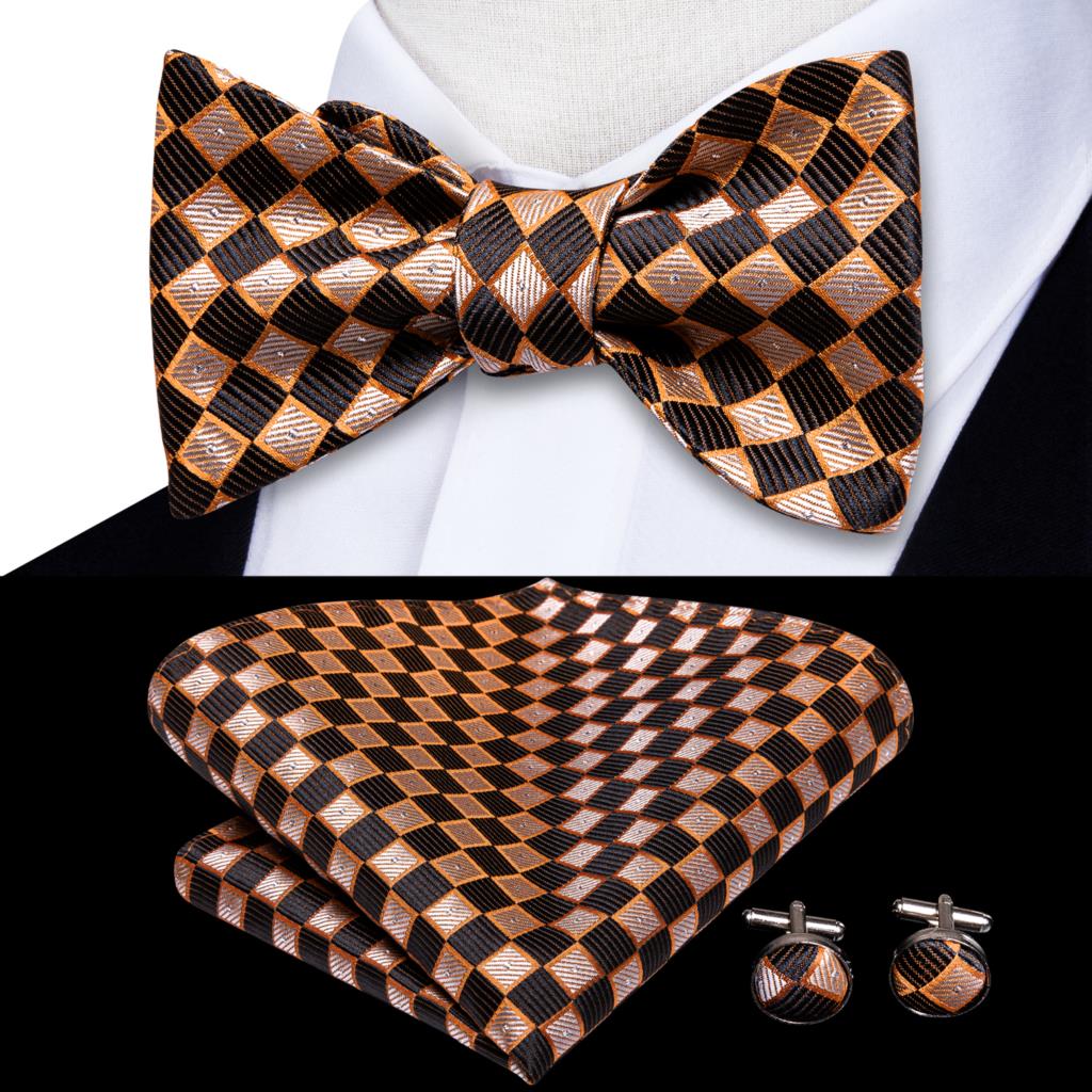 Jacquard Silk Mens Self Bow Tie