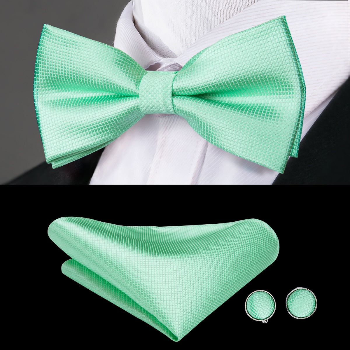 Solid Silk Pre-tied Bow Tie