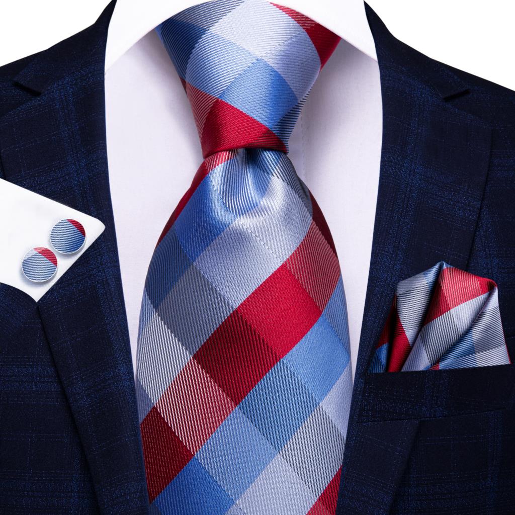 Fashion Plaid Silk Tie Set