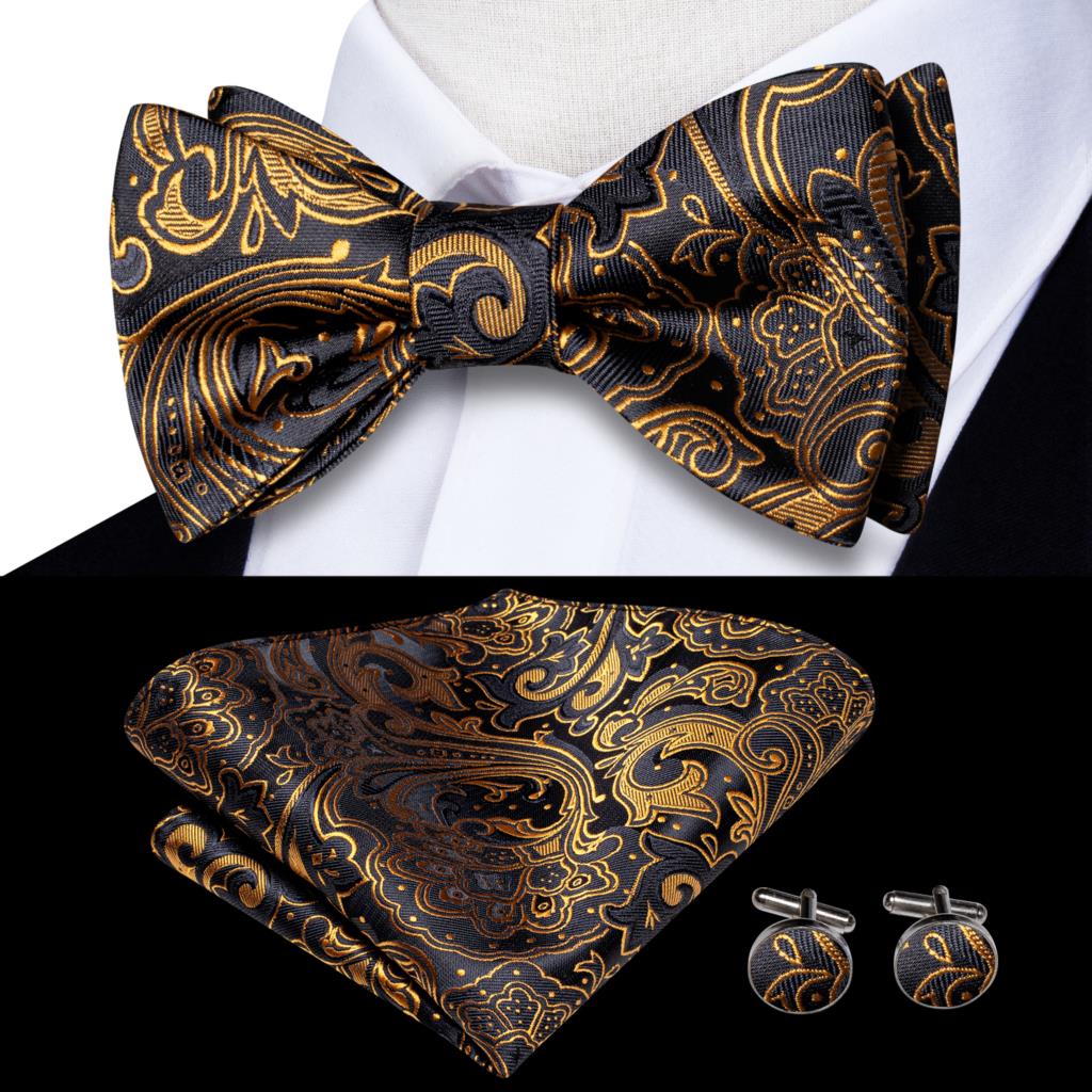 Jacquard Silk Mens Self Bow Tie