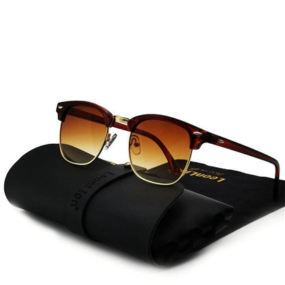 Semi Rimless Retro Sunglasses