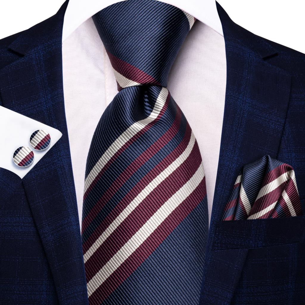 Striped Silk Business Tie Set