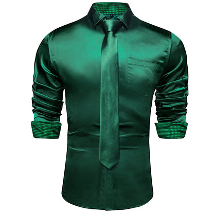 Long Sleeve Satin Dress Shirt