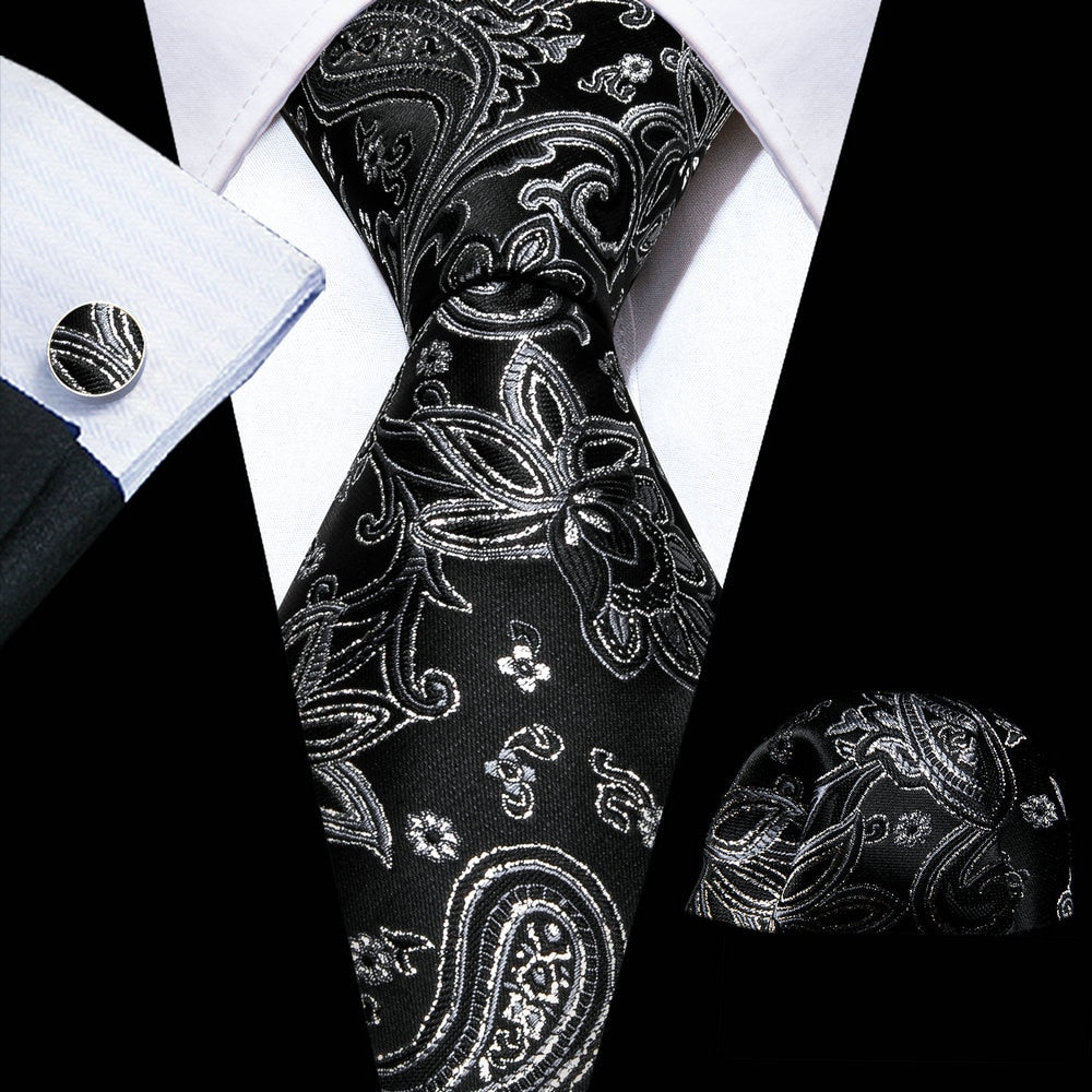 Floral Silk Tie Hanky Set