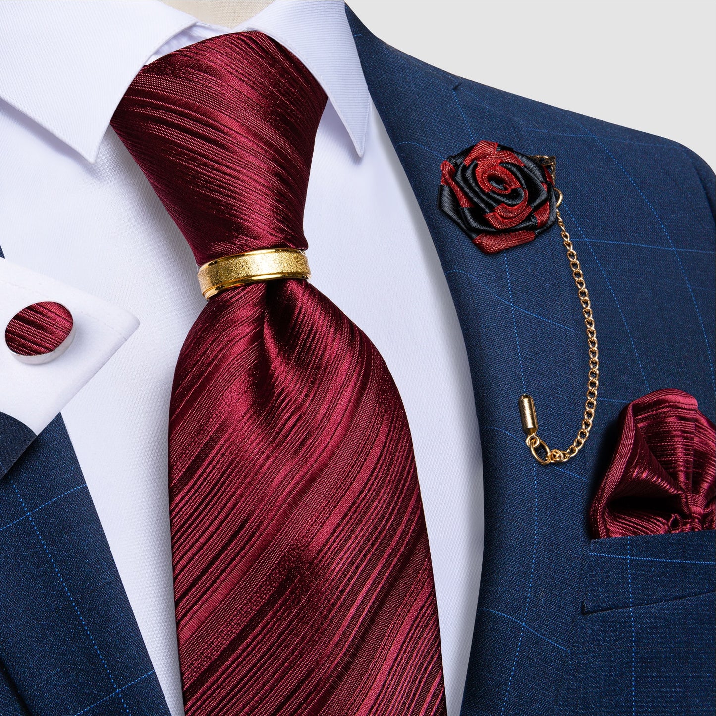 Luxury Paisley Solid Tie Set