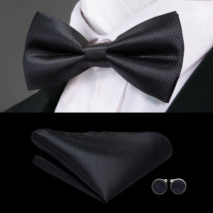 Solid Silk Pre-tied Bow Tie