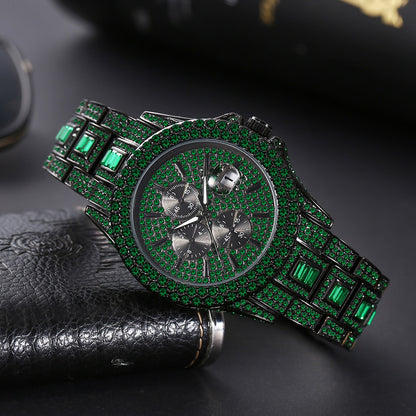 Green Iced Diamond Watches