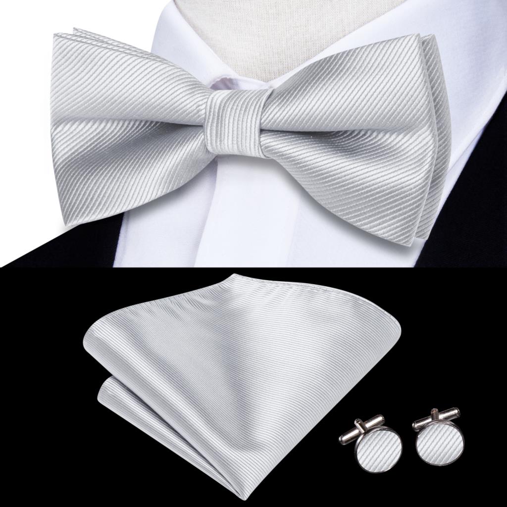 Solid Silk Pre-tied Bow Tie