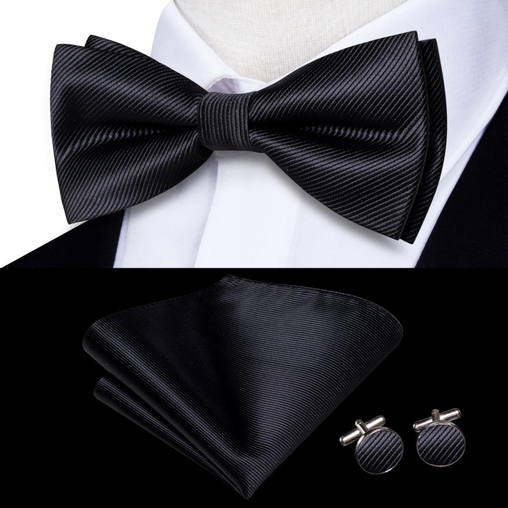 Solid Silk Pre-tied Bow Tie