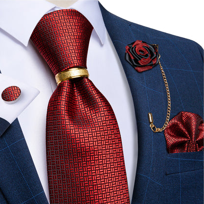 Luxury Paisley Solid Tie Set