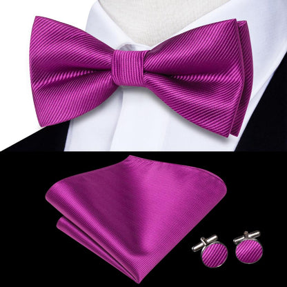 Solid Silk Pre-tied Bow Tie