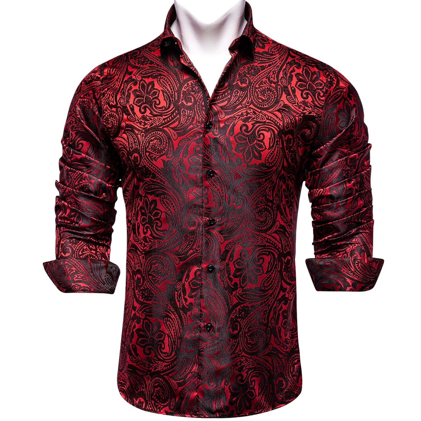 Mens Long Sleeve Paisley Dress Shirts