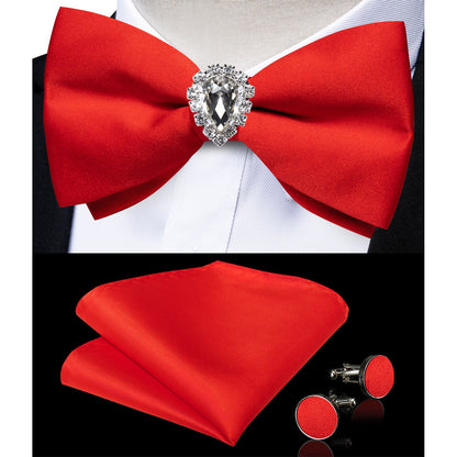 Pre-tied Bowtie Cufflinks Ring Set