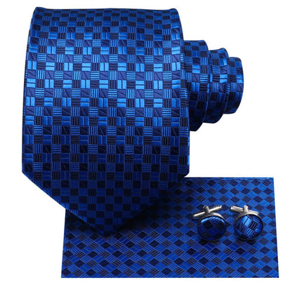 Navy Solid Paisley Silk Tie