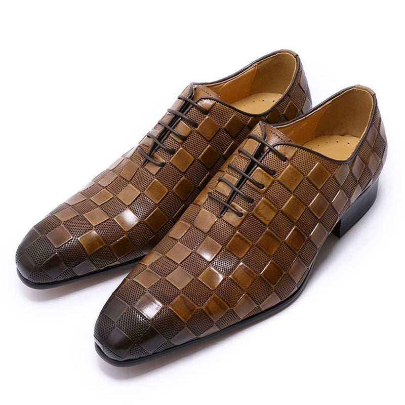 Plaid Print Mens Shoes