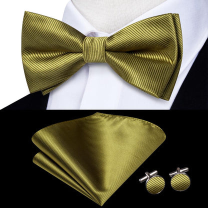 Solid Silk Pre-tied Bow Tie