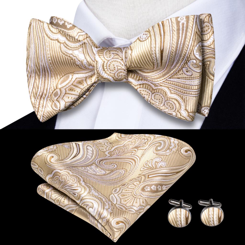 Jacquard Silk Mens Self Bow Tie