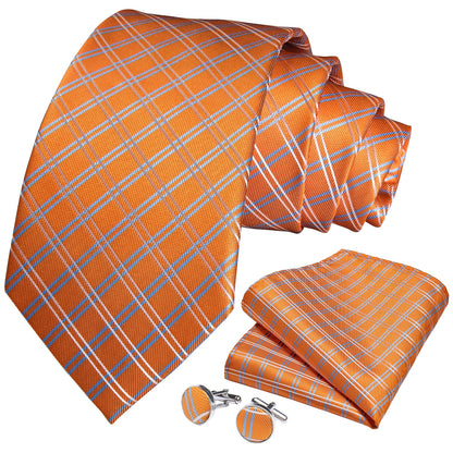 Orange Silk Ties Set