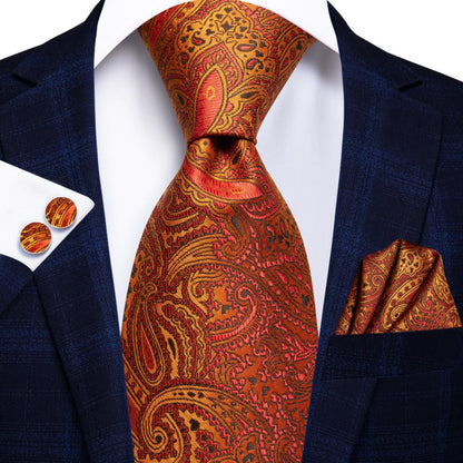 Orange Silk Elegent Tie