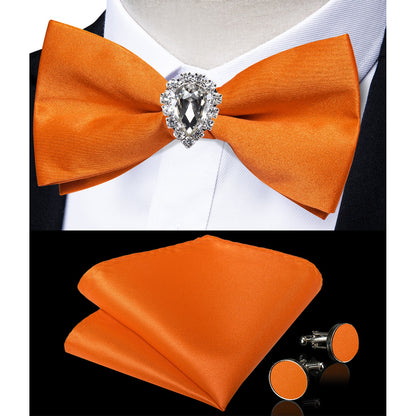 Pre-tied Bowtie Cufflinks Ring Set