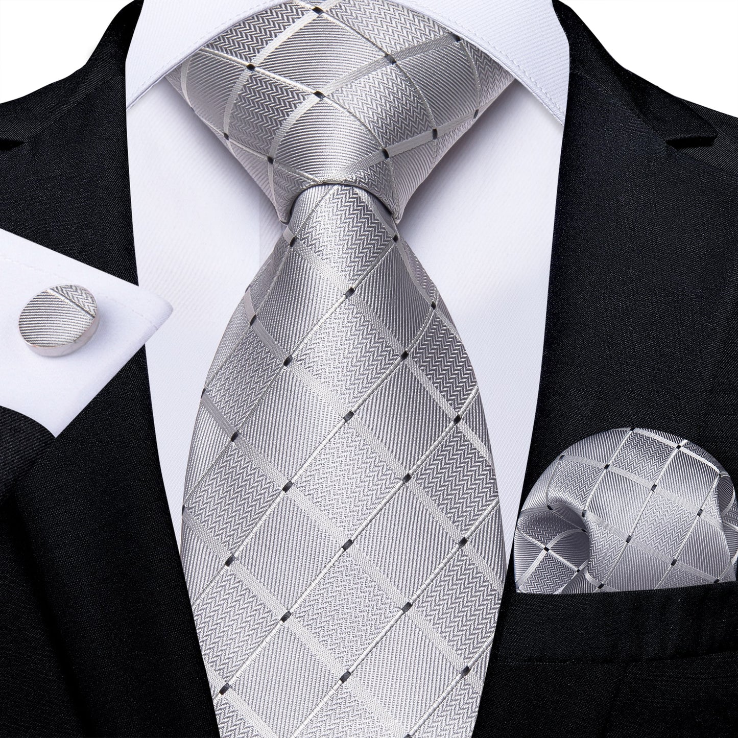 Gray Paisley Silk Ties Set